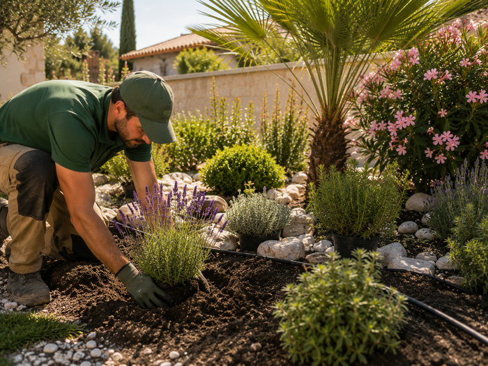 Création et aménagement paysager d'un jardin provençal